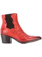 Alberto Fasciani Western Ankle Boots - Red