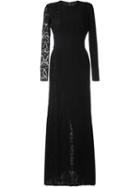 Fausto Puglisi Lace Panel Dress, Women's, Size: 44, Black, Viscose/acetate/silk