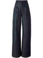 Société Anonyme High Waisted Trousers, Women's, Size: 42, Blue, Cotton