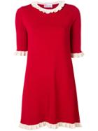 Red Valentino Frilled Trim Knit Dress