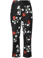 Isa Arfen Cropped Floral Trousers - Black