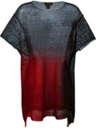 Avant Toi Semi Sheer Asymmetric Knitted T-shirt
