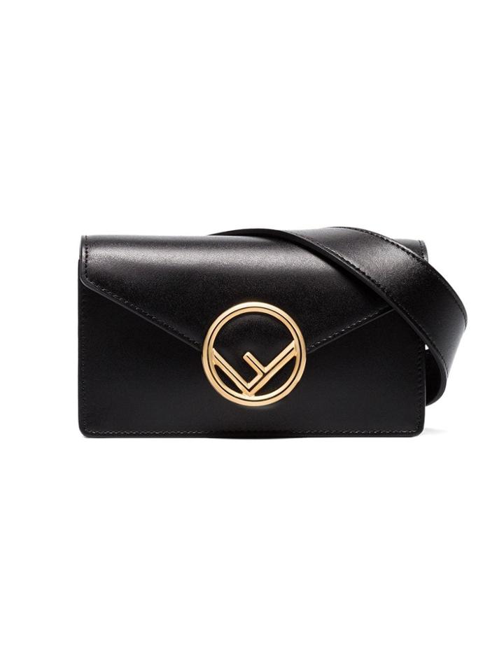 Fendi Black Logo Leather Belt Bag
