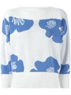 Flower Jacquard Sweater, Women's, Size: 38, White, Courrèges Vintage