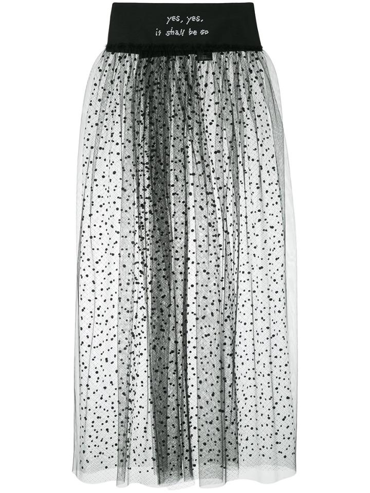 Tu Es Mon Trésor Bead Embroidered Polka Dot Tulle Skirt - Black
