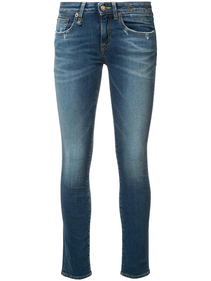 R13 Kate Skinny Low Rise Jeans, Women's, Size: 27, Blue, Cotton/polyester/spandex/elastane