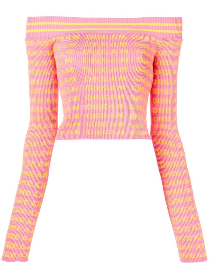 Msgm Off-shoulder Dream Top - Pink