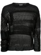 Saint Laurent Holey Knit Jumper - Black
