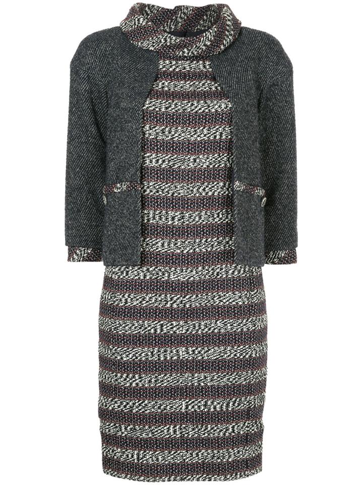 Chanel Vintage Tweed Layered Dress - Green