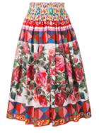 Dolce & Gabbana Carretto Print Midi Skirt, Women's, Size: 40, Cotton