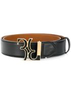 Billionaire Monogram Buckle Belt - Black