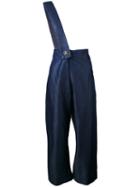 Vivienne Westwood Red Label - Cropped Shoulder-strap Trousers - Women - Cotton/lyocell - 40, Blue, Cotton/lyocell