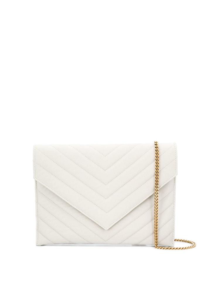 Saint Laurent Tribeca Chain Wallet - White