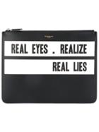 Givenchy Slogan Print Clutch - Black