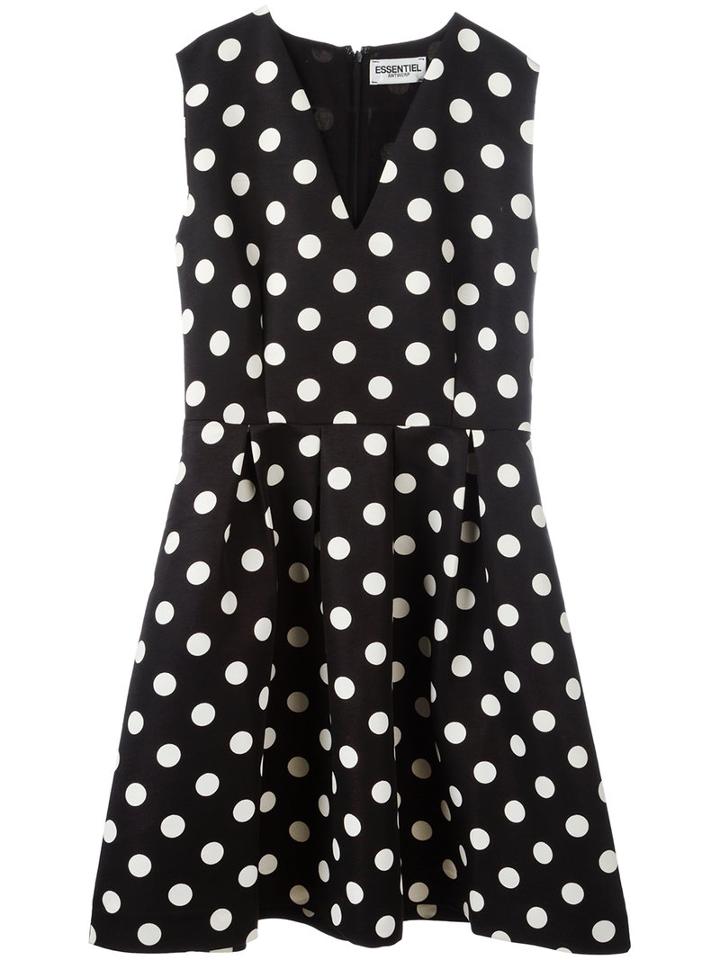 Essentiel Antwerp - Polka Dot Prom Dress - Women - Polyester/viscose - 38, Women's, Black, Polyester/viscose