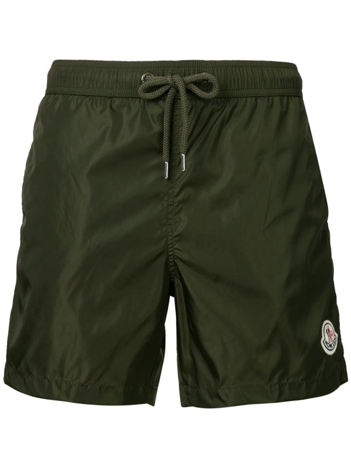 Moncler Logo Plaque Swimming Trunks - Green