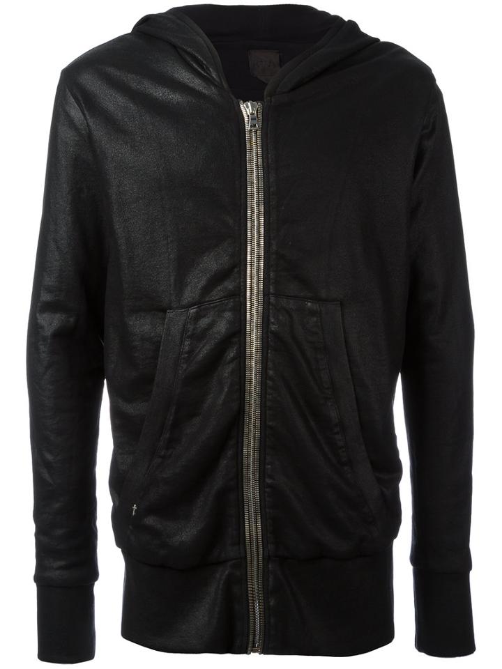 Rta Metallic Zipped Hoodie, Men's, Size: Small, Black, Cotton