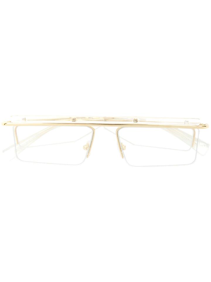 Le Specs Le Specs X Adam Selman Square-frame Glasses - Metallic