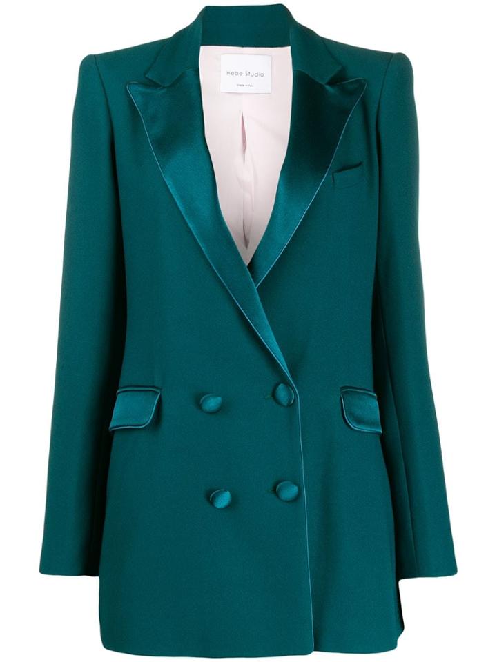 Hebe Studio Double Breasted Blazer - Blue