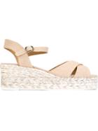 Castañer Blaudell Platform Sandals, Women's, Size: 37, Nude/neutrals, Cotton/raffia/rubber
