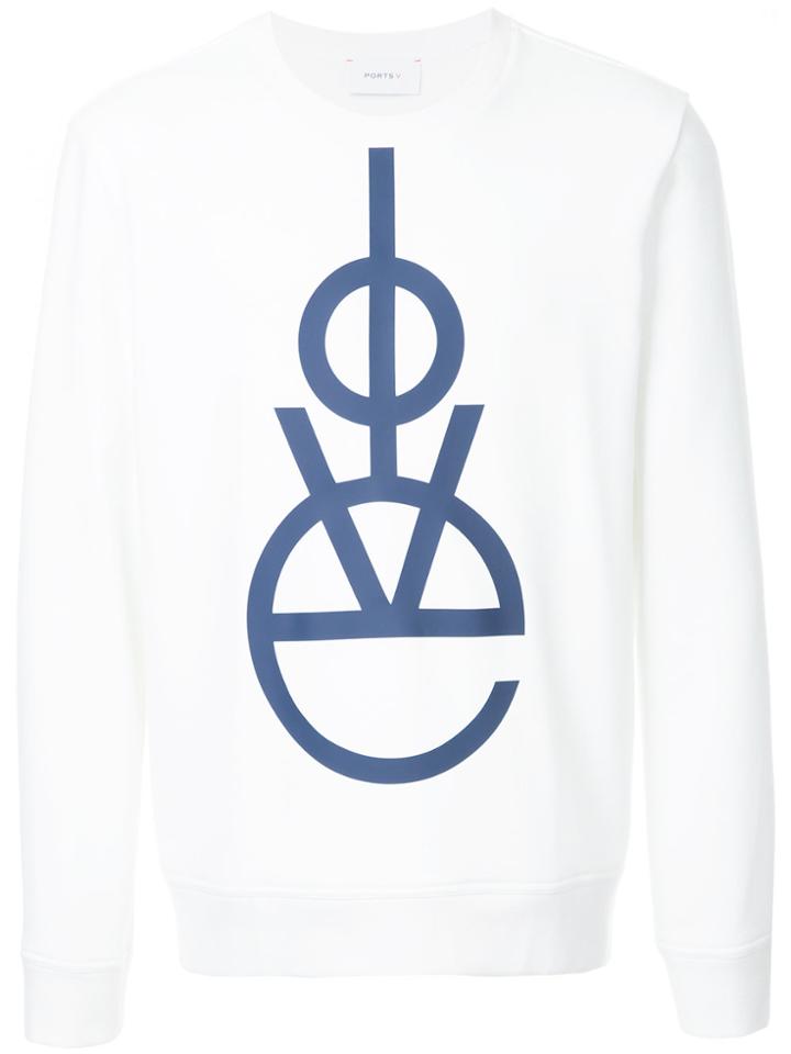 Ports V Love Slogan Sweatshirt - White