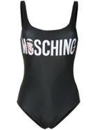 Moschino Logo Print One Piece - Black