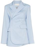 Aleksandre Akhalkatsishvili Asymmetric Side Button Cotton Blazer -