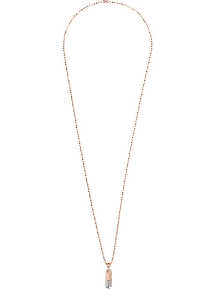 Jil Sander Logo Pill Necklace - Gold