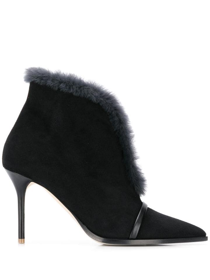 Malone Souliers Fur Trim Boots - Black
