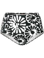 Tory Burch High-waisted Floral Bikini Bottoms - Black