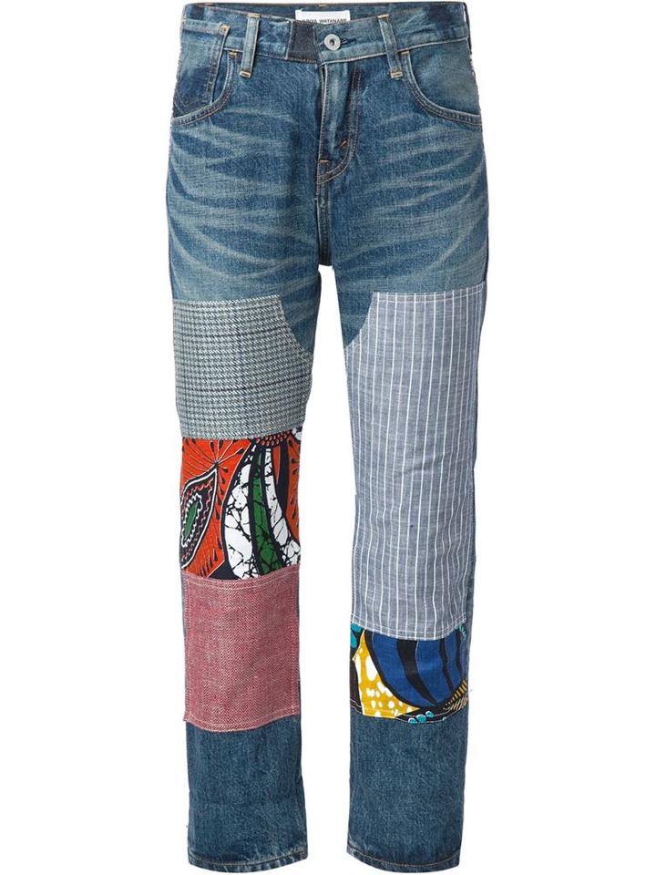 Junya Watanabe Comme Des Garçons Patchwork Jeans, Women's, Size: L, Blue, Cotton