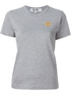 Comme Des Garçons Play Embroidered Heart T-shirt, Women's, Size: Small, Grey, Cotton