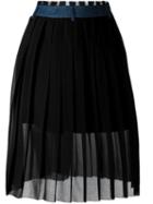 Diesel Denim Belt Pleated Skirt, Women's, Size: Xs, Black, Cotton/polyester