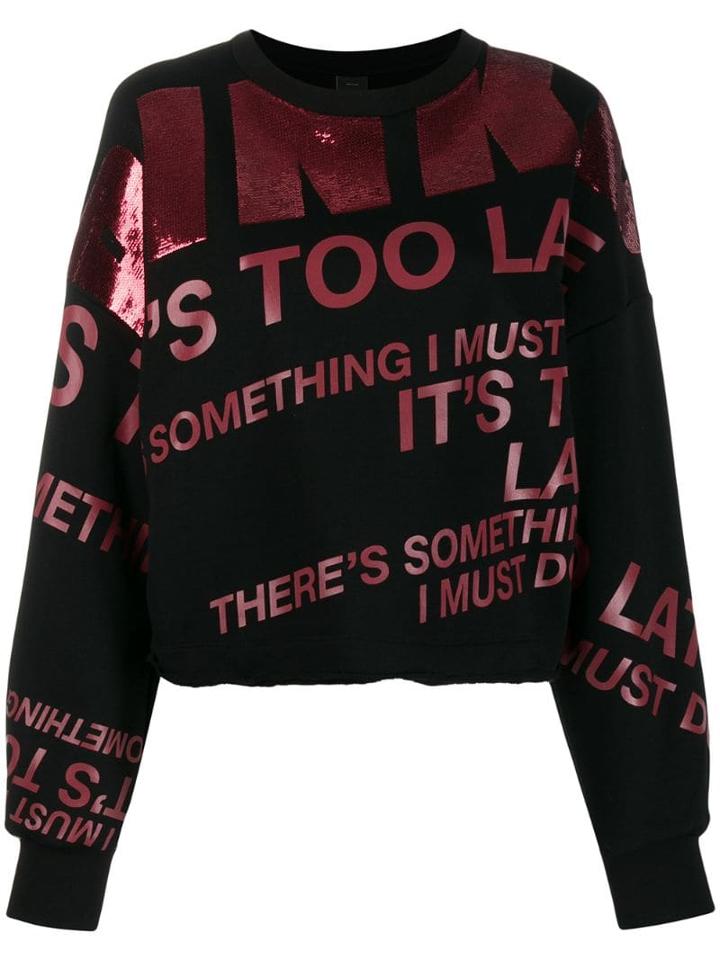 Pinko Sequin Embroidered Sweatshirt - Black
