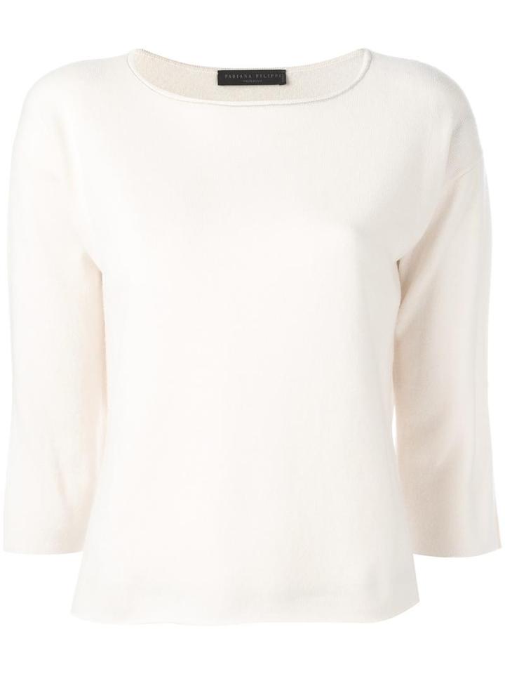 Fabiana Filippi - Cashmere Boat Neck Jumper - Women - Cashmere - 42, Nude/neutrals, Cashmere