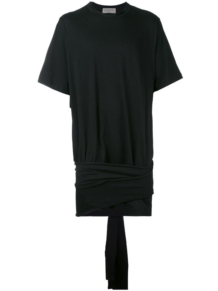 Yohji Yamamoto - Long Bandage T-shirt - Men - Cotton - 3, Black, Cotton