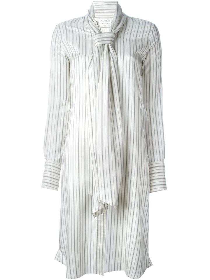 Maison Margiela Striped Tie Collar Dress