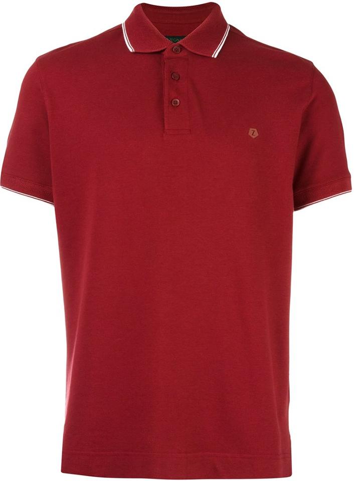 Z Zegna Short Sleeve Polo Shirt, Men's, Size: Large, Red, Cotton
