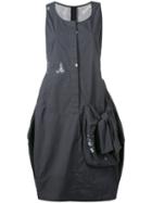 Rundholz - Draped Buttoned Dress - Women - Cotton/spandex/elastane - L, Grey, Cotton/spandex/elastane