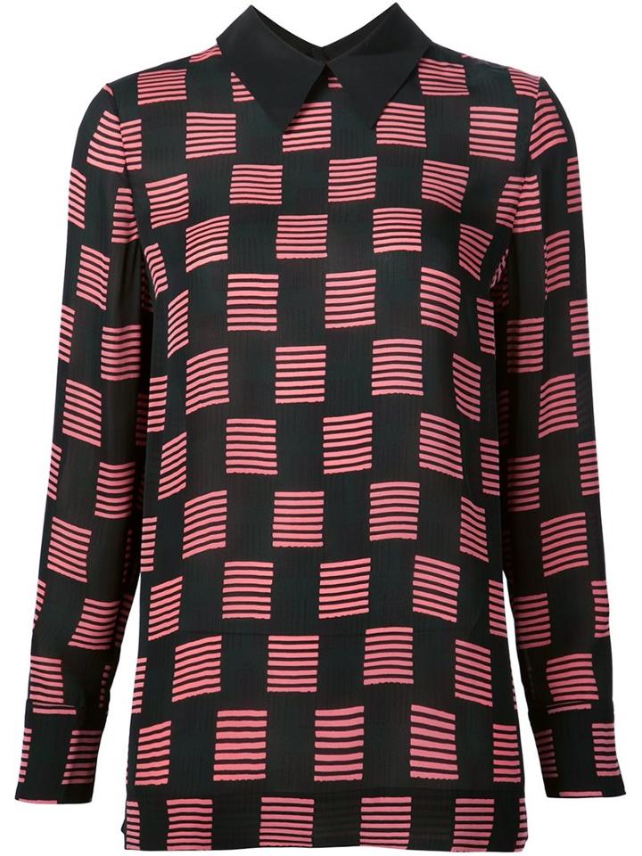 Marni Striped Squares Print Blouse