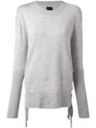 Road To Awe Lace Detail Long Sleeve Sweater, Women's, Size: Medium, Grey, Cashmere