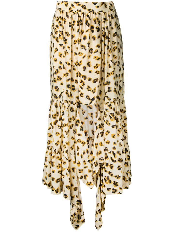 Kitx - Roar Tiered Skirt - Women - Silk - 6, Yellow/orange, Silk