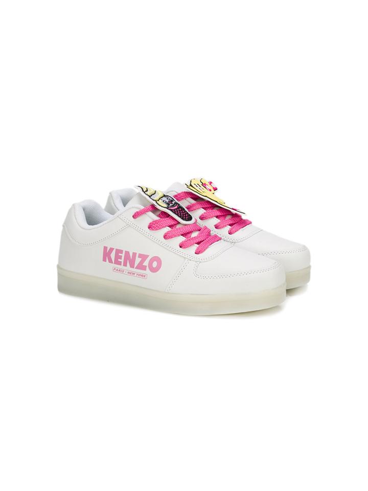 Kenzo Kids Teen Patch-embellished Sneakers - White