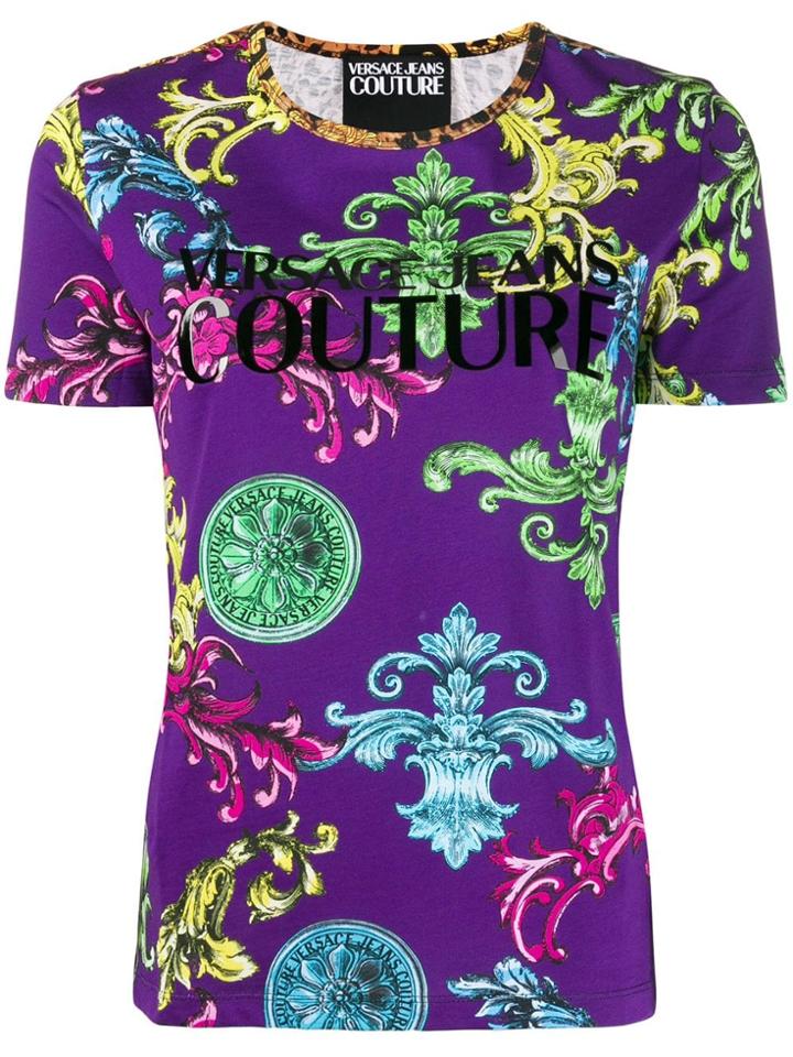 Versace Jeans Couture Baroque Pattern T-shirt - Purple