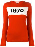 Bella Freud 1970 Intarsia Sweater, Women's, Size: Small, Red, Wool