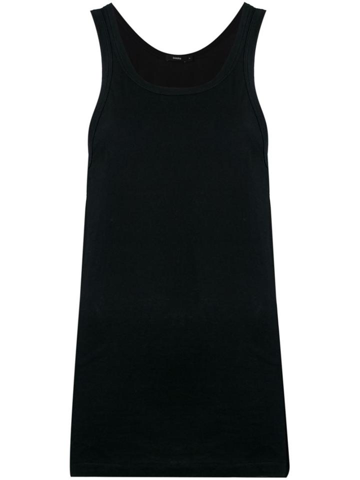 Bassike Scoop Neck Tank Top, Women's, Size: Medium, Black, Organic Cotton