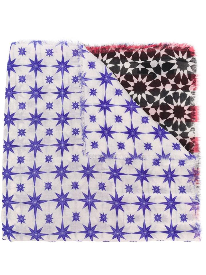 Haider Ackermann Long Printed Scarf - Blue