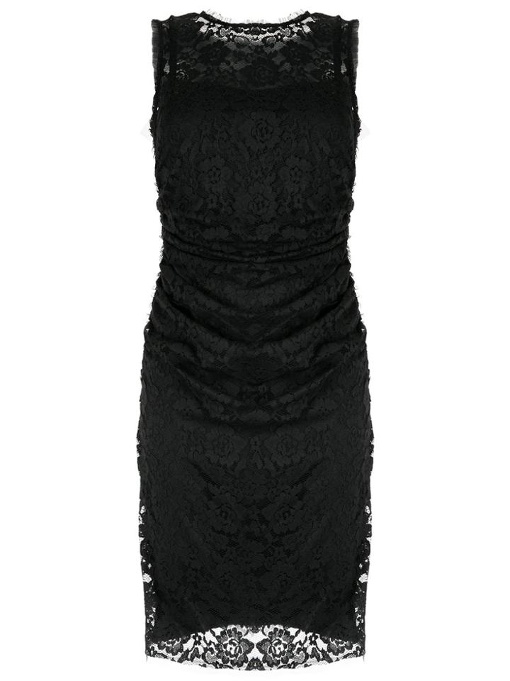 Paule Ka Fitted Lace Panel Dress - Black