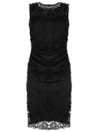 Paule Ka Fitted Lace Panel Dress - Black