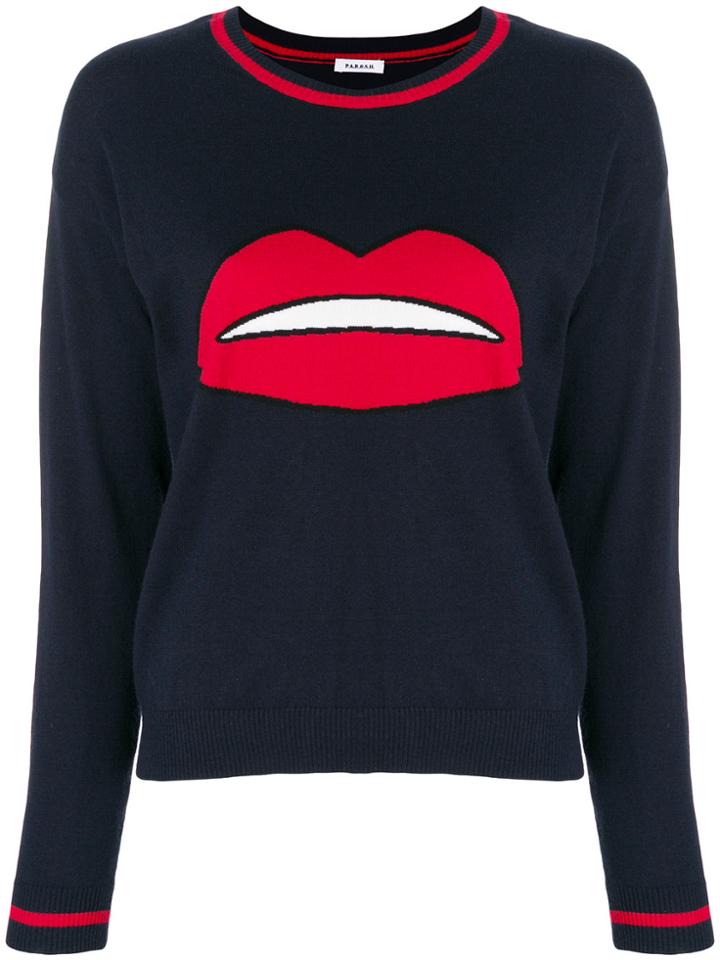 P.a.r.o.s.h. Lips Embroidered Sweater - Blue